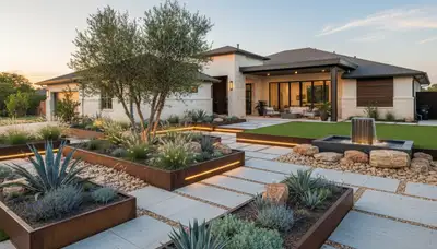 Landscaping crew providing professional yard maintenance in San Antonio, TX