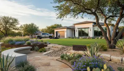Landscaping crew serving San Antonio, TX with professional yard maintenance services