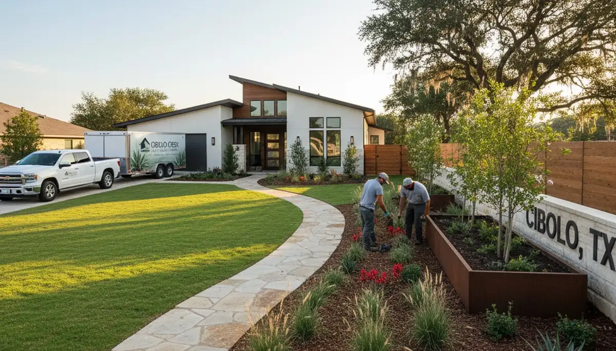 Landscaping team in San Antonio, TX providing professional yard and lawn care services