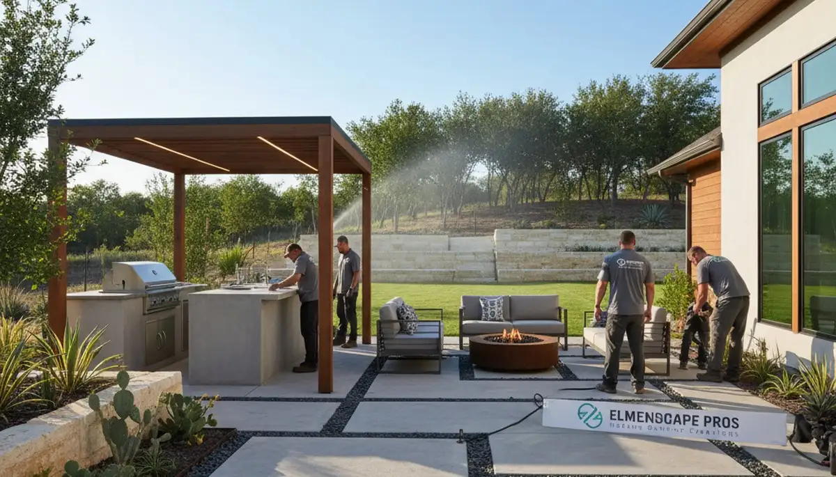Landscaping crew serving San Antonio, TX providing professional lawn and landscape services