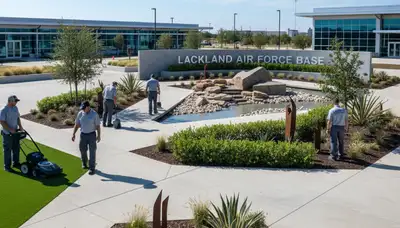 Landscaping crew serving San Antonio, TX with professional yard maintenance services
