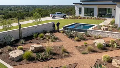 Landscaping crew serving San Antonio, TX with professional yard and lawn care services