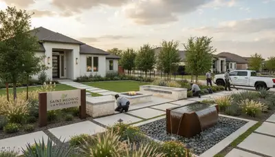 Landscaping team serving San Antonio, TX with professional lawn and landscape services