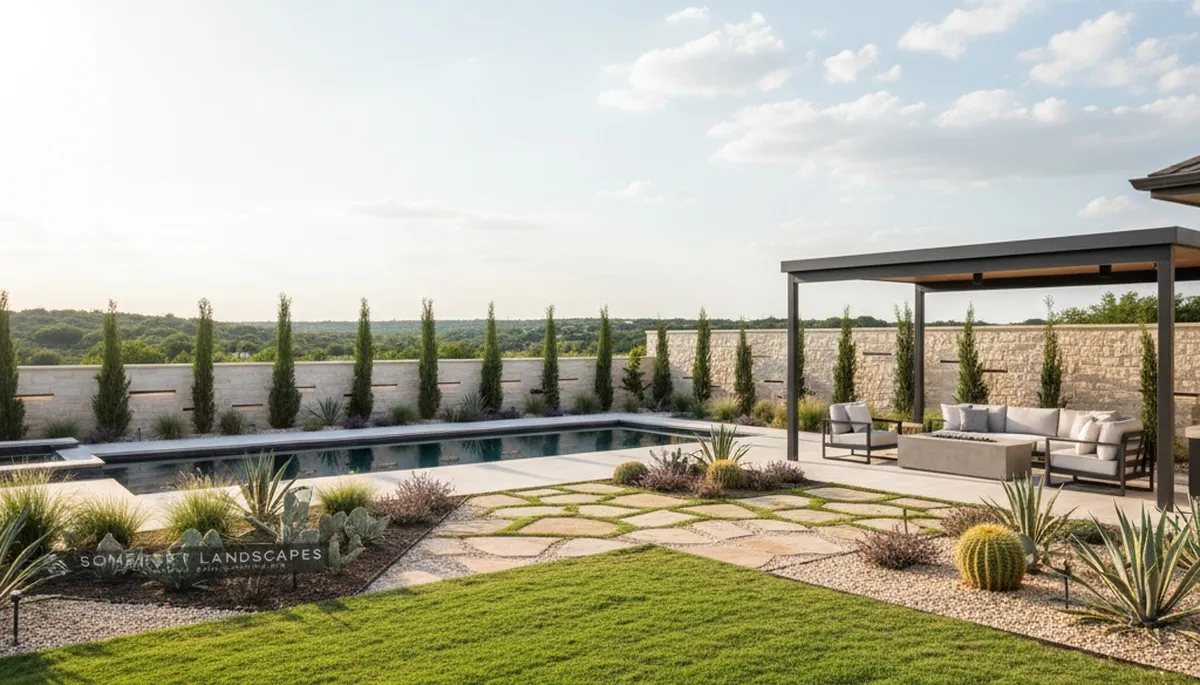 Landscaping crew serving San Antonio, TX with professional yard maintenance and outdoor design services