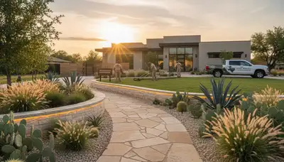San Antonio, TX landscaping crew provides professional yard maintenance and outdoor care