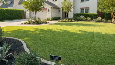 Well-maintained residential lawn in San Antonio, TX showcasing professional landscaping care